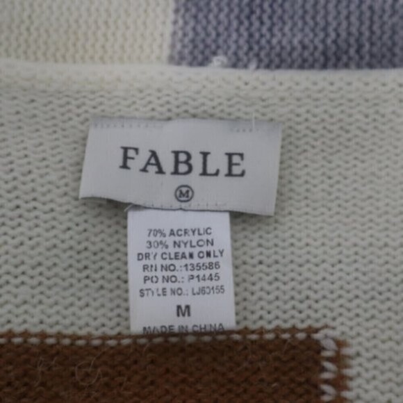 Fable Size M Colorblock Open Front Cardigan Sweater Relaxed Fit Loungewear - Picture 11 of 13